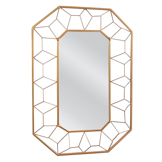 Καθρέπτης Τοίχου ArteLibre ARATAN Χρυσό Μέταλλο/Γυαλί 57x5x87cm - ART-14790021
