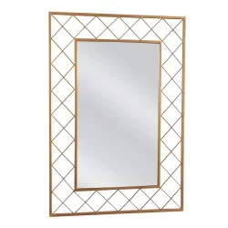 Καθρέπτης Τοίχου  ARAVORN Χρυσό Μέταλλο/Γυαλί 80x1.5x55cm