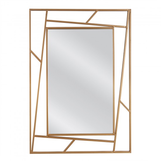 Καθρέπτης Τοίχου ArteLibre AROD Χρυσό Μέταλλο/Γυαλί 80x1.5x60cm - ART-14790024
