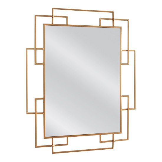 Καθρέπτης Τοίχου ArteLibre ARROCH Χρυσό Μέταλλο/Γυαλί 90x1.5x70cm - ART-14790025