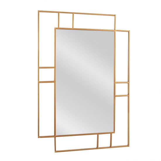 Καθρέπτης Τοίχου ArteLibre ARWEN Χρυσό Μέταλλο/Γυαλί  90x2x68cm - ART-14790026
