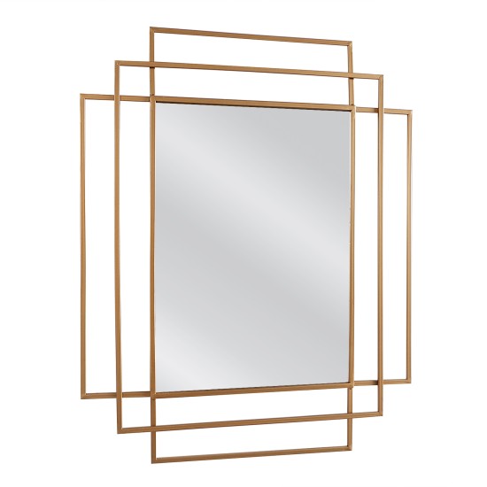 Καθρέπτης Τοίχου ArteLibre AULE Χρυσό Μέταλλο/Γυαλί 80x1.5x65cm - ART-14790028