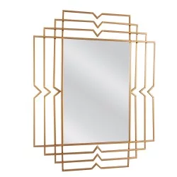 Καθρέπτης Τοίχου  BALDOR Χρυσό Μέταλλο/Γυαλί 90x1.5x70cm