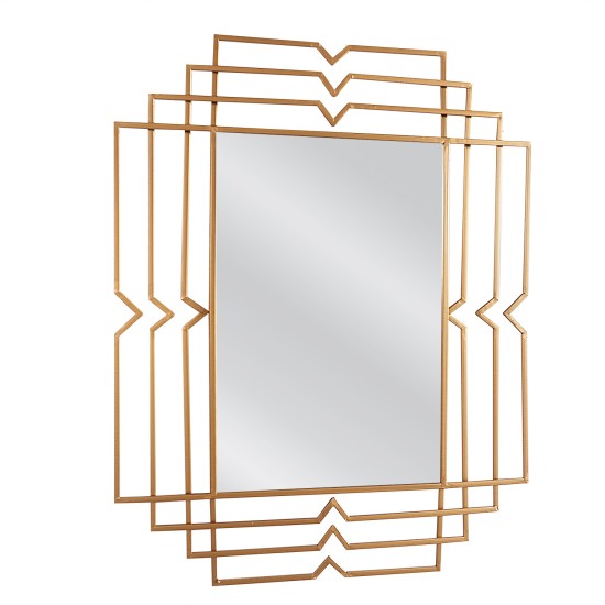 Καθρέπτης Τοίχου ArteLibre BALDOR Χρυσό Μέταλλο/Γυαλί 90x1.5x70cm - ART-14790029