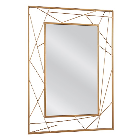 Καθρέπτης Τοίχου ArteLibre BALIN Χρυσό Μέταλλο/Γυαλί 80x1.5x55cm - ART-14790030