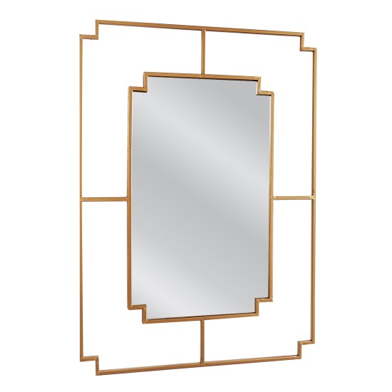 Καθρέπτης Τοίχου ArteLibre BERT Χρυσό Μέταλλο/Γυαλί 90x1.5x65cm - ART-14790033