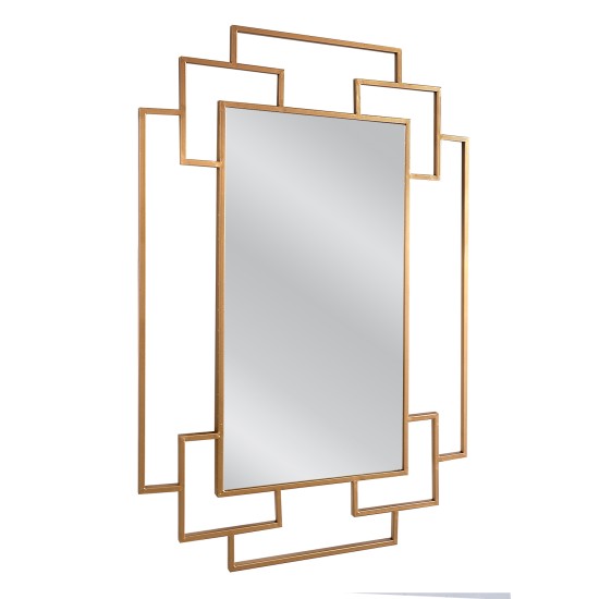 Καθρέπτης Τοίχου ArteLibre BOFUR Χρυσό Μέταλλο/Γυαλί 90x1.5x60cm - ART-14790034
