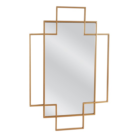Καθρέπτης Τοίχου ArteLibre BOR Χρυσό Μέταλλο/Γυαλί 90x1.5x60cm - ART-14790035