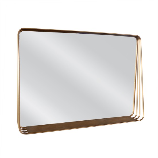 Καθρέπτης Τοίχου ArteLibre ELMO Χρυσό Μέταλλο/Γυαλί 80x13x55cm - ART-14790037