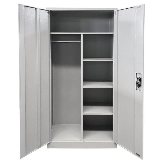 Ντουλάπα DWALIN Ανοιχτό Γκρι Μέταλλο 90x45x180cm Ντουλάπα DWALIN Ανοιχτό Γκρι Μέταλλο 90x45x180cm