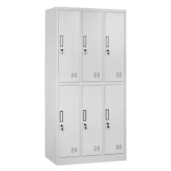 Φοριαμός  6 Θέσεων EARNIL Ανοιχτό Γκρι Μέταλλο 90x45x185cm