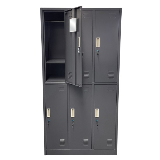 Φοριαμός 6 Θέσεων EARNIL Σκούρο Γκρι Μέταλλο 90x45x185cm Φοριαμός 6 Θέσεων EARNIL Σκούρο Γκρι Μέταλλο 90x45x185cm
