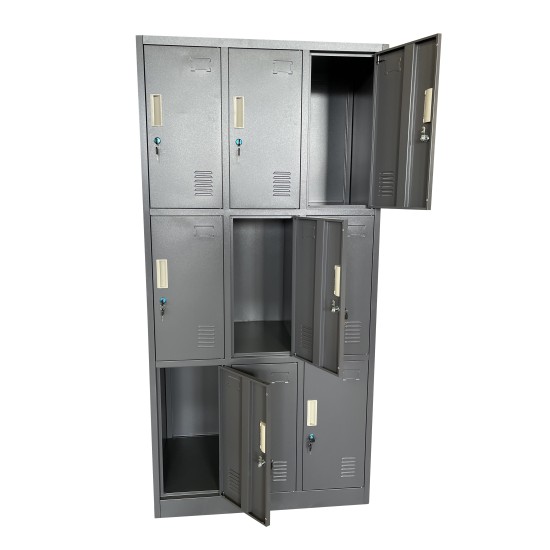 Φοριαμός 9 Θέσεων EARNUR Σκούρο Γκρι Μέταλλο 90x45x185cm Φοριαμός 9 Θέσεων EARNUR Σκούρο Γκρι Μέταλλο 90x45x185cm