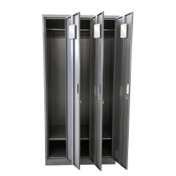 Ντουλάπα Τρίφυλλη  EARWEN Σκούρο Γκρι Μέταλλο 90x45x185cm Ντουλάπα Τρίφυλλη  EARWEN Σκούρο Γκρι Μέταλλο 90x45x185cm