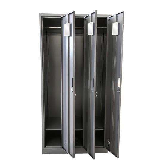 Ντουλάπα Τρίφυλλη EARWEN Σκούρο Γκρι Μέταλλο 90x45x185cm Ντουλάπα Τρίφυλλη EARWEN Σκούρο Γκρι Μέταλλο 90x45x185cm