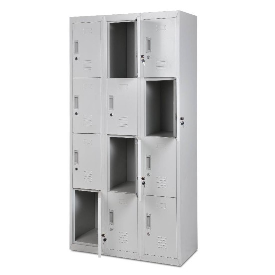 Φοριαμός 12 Θέσεων ELENDIL Ανοιχτό Γκρι Μέταλλο 90x40x185cm Φοριαμός 12 Θέσεων ELENDIL Ανοιχτό Γκρι Μέταλλο 90x40x185cm