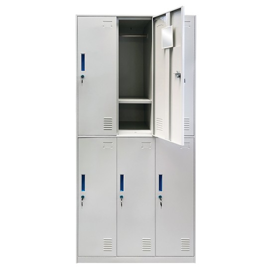 Φοριαμός 6 Θέσεων ELBORON Ανοιχτό Γκρι Μέταλλο 90x45x185cm Φοριαμός 6 Θέσεων ELBORON Ανοιχτό Γκρι Μέταλλο 90x45x185cm