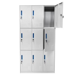 Φοριαμός  9 Θέσεων ELDAR Ανοιχτό Γκρι Μέταλλο 90x45x185cm Φοριαμός  9 Θέσεων ELDAR Ανοιχτό Γκρι Μέταλλο 90x45x185cm