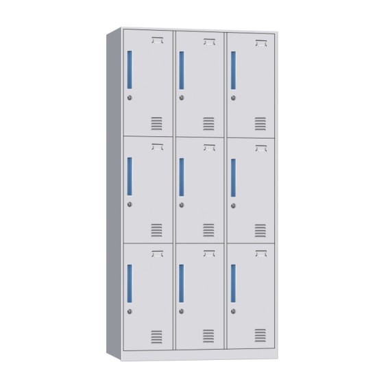 Φοριαμός 9 Θέσεων ELDAR Ανοιχτό Γκρι Μέταλλο 90x45x185cm Φοριαμός 9 Θέσεων ELDAR Ανοιχτό Γκρι Μέταλλο 90x45x185cm