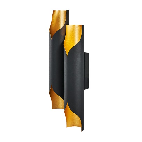 Φωτιστικό Τοίχου ArteLibre OCLOYA Πολύφωτο Μαύρο/Χρυσό Μέταλλο/Αλουμίνιο 16x46x11cm - ART-14830006