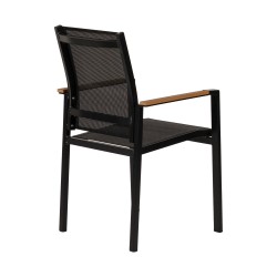 Πολυθρόνα Κήπου  KALANDULA Μαύρο/Καρυδί Αλουμίνιο/Ύφασμα 40x47x91cm Πολυθρόνα Κήπου  KALANDULA Μαύρο/Καρυδί Αλουμίνιο/Ύφασμα 40x47x91cm