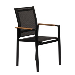 Πολυθρόνα Κήπου  KALANDULA Μαύρο/Καρυδί Αλουμίνιο/Ύφασμα 40x47x91cm Πολυθρόνα Κήπου  KALANDULA Μαύρο/Καρυδί Αλουμίνιο/Ύφασμα 40x47x91cm