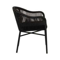 Πολυθρόνα Κήπου  KAGERA Μαύρο Αλουμίνιο/Rattan 45x42x84cm Πολυθρόνα Κήπου  KAGERA Μαύρο Αλουμίνιο/Rattan 45x42x84cm