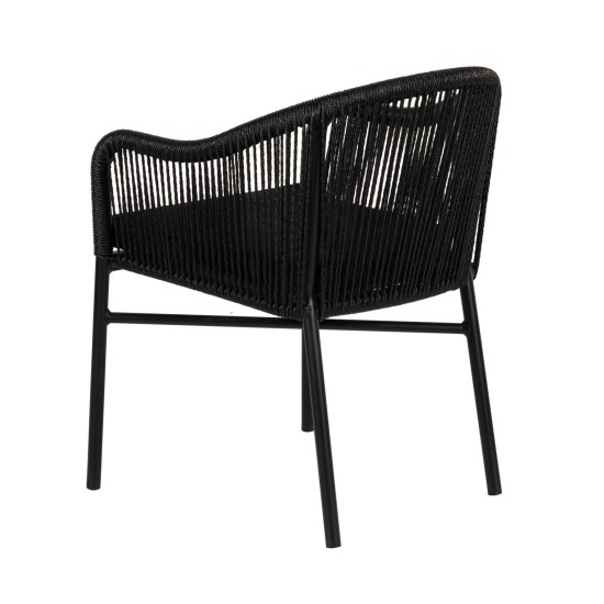 Πολυθρόνα Κήπου KAGERA Μαύρο Αλουμίνιο/Rattan 45x42x84cm Πολυθρόνα Κήπου KAGERA Μαύρο Αλουμίνιο/Rattan 45x42x84cm
