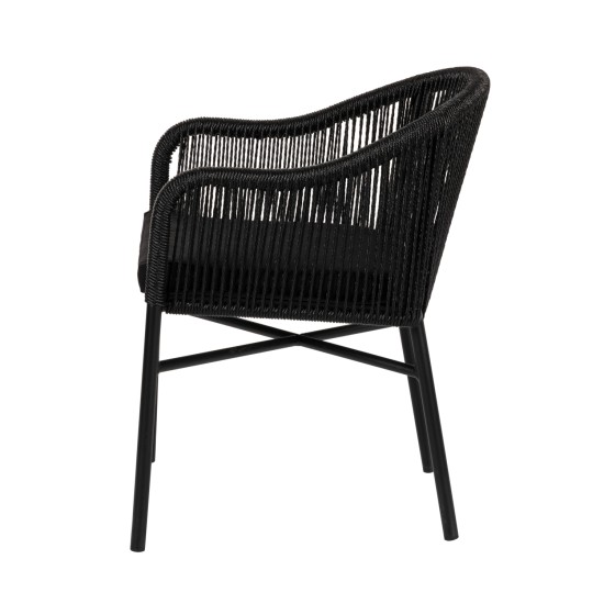 Πολυθρόνα Κήπου KAGERA Μαύρο Αλουμίνιο/Rattan 45x42x84cm Πολυθρόνα Κήπου KAGERA Μαύρο Αλουμίνιο/Rattan 45x42x84cm