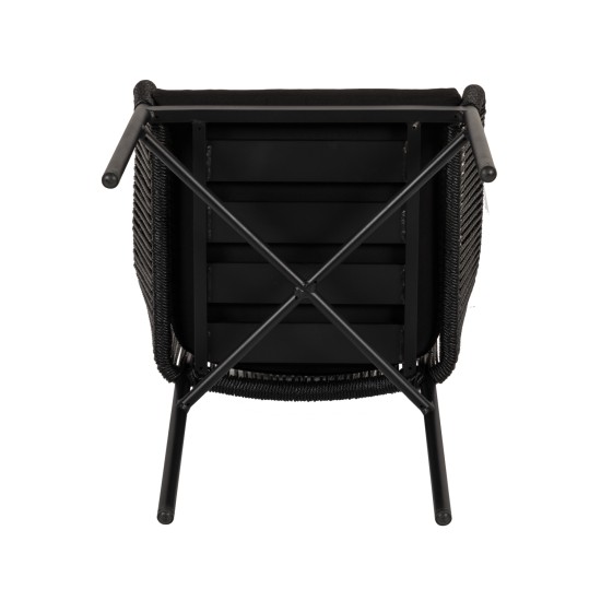 Πολυθρόνα Κήπου KAGERA Μαύρο Αλουμίνιο/Rattan 45x42x84cm Πολυθρόνα Κήπου KAGERA Μαύρο Αλουμίνιο/Rattan 45x42x84cm