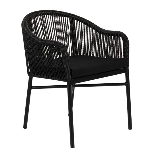 Πολυθρόνα Κήπου KAGERA Μαύρο Αλουμίνιο/Rattan 45x42x84cm Πολυθρόνα Κήπου KAGERA Μαύρο Αλουμίνιο/Rattan 45x42x84cm