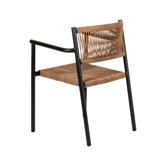 Πολυθρόνα Κήπου INGA Μαύρο/Φυσικό Αλουμίνιο/Rattan 55.5x50x77.5cm Πολυθρόνα Κήπου INGA Μαύρο/Φυσικό Αλουμίνιο/Rattan 55.5x50x77.5cm
