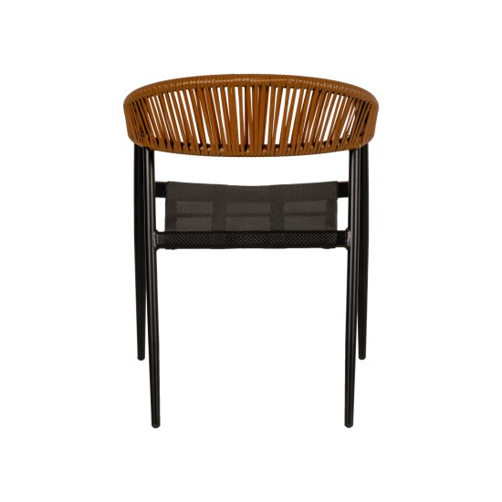 Πολυθρόνα Κήπου LIVINGSTONE Μαύρο/Καφέ Αλουμίνιο/Rattan 56x55x76cm Πολυθρόνα Κήπου LIVINGSTONE Μαύρο/Καφέ Αλουμίνιο/Rattan 56x55x76cm