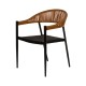 Πολυθρόνα Κήπου LIVINGSTONE Μαύρο/Καφέ Αλουμίνιο/Rattan 56x55x76cm Πολυθρόνα Κήπου LIVINGSTONE Μαύρο/Καφέ Αλουμίνιο/Rattan 56x55x76cm