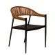 Πολυθρόνα Κήπου LIVINGSTONE Μαύρο/Καφέ Αλουμίνιο/Rattan 56x55x76cm Πολυθρόνα Κήπου LIVINGSTONE Μαύρο/Καφέ Αλουμίνιο/Rattan 56x55x76cm