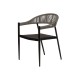 Πολυθρόνα Κήπου LIVINGSTONE Μαύρο/Γκρι Αλουμίνιο/Rattan 56x55x76cm Πολυθρόνα Κήπου LIVINGSTONE Μαύρο/Γκρι Αλουμίνιο/Rattan 56x55x76cm