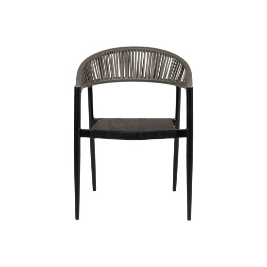 Πολυθρόνα Κήπου LIVINGSTONE Μαύρο/Γκρι Αλουμίνιο/Rattan 56x55x76cm Πολυθρόνα Κήπου LIVINGSTONE Μαύρο/Γκρι Αλουμίνιο/Rattan 56x55x76cm
