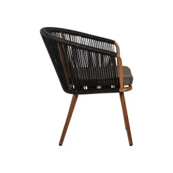 Πολυθρόνα Κήπου  LOFOI Μαύρο/Καφέ Αλουμίνιο/Rattan 60x62x81cm