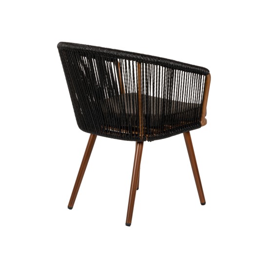 Πολυθρόνα Κήπου LOFOI Μαύρο/Καφέ Αλουμίνιο/Rattan 60x62x81cm Πολυθρόνα Κήπου LOFOI Μαύρο/Καφέ Αλουμίνιο/Rattan 60x62x81cm