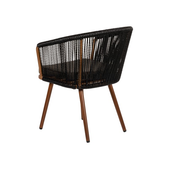 Πολυθρόνα Κήπου LOFOI Μαύρο/Καφέ Αλουμίνιο/Rattan 60x62x81cm Πολυθρόνα Κήπου LOFOI Μαύρο/Καφέ Αλουμίνιο/Rattan 60x62x81cm