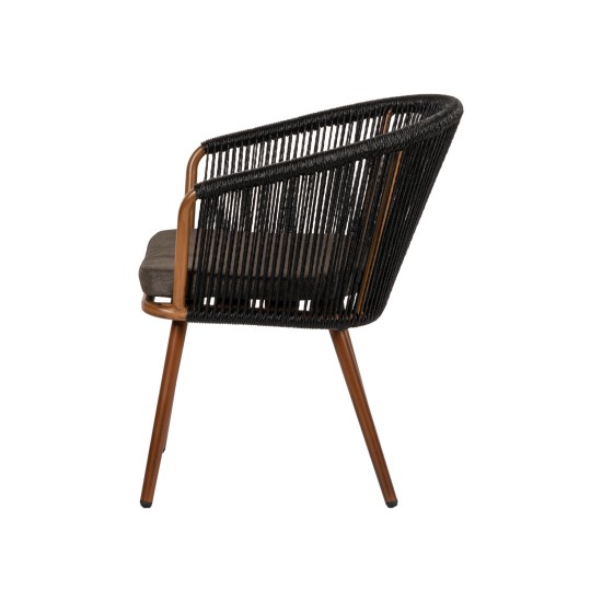 Πολυθρόνα Κήπου LOFOI Μαύρο/Καφέ Αλουμίνιο/Rattan 60x62x81cm Πολυθρόνα Κήπου LOFOI Μαύρο/Καφέ Αλουμίνιο/Rattan 60x62x81cm