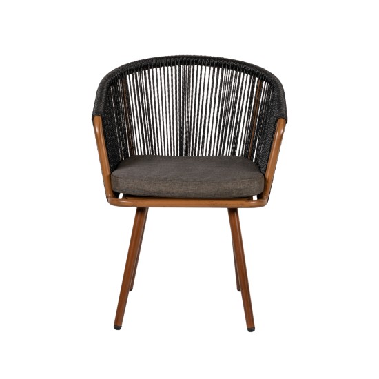 Πολυθρόνα Κήπου LOFOI Μαύρο/Καφέ Αλουμίνιο/Rattan 60x62x81cm Πολυθρόνα Κήπου LOFOI Μαύρο/Καφέ Αλουμίνιο/Rattan 60x62x81cm