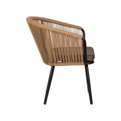 Πολυθρόνα Κήπου  LOFOI Μαύρο/Καφέ Αλουμίνιο/Rattan 60x62x81cm Πολυθρόνα Κήπου  LOFOI Μαύρο/Καφέ Αλουμίνιο/Rattan 60x62x81cm