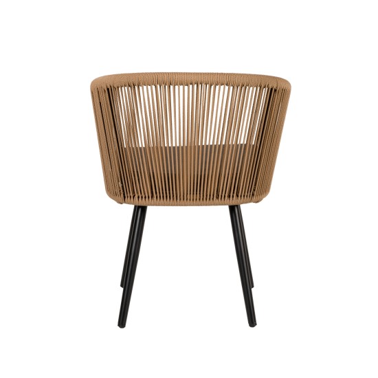 Πολυθρόνα Κήπου  LOFOI Μαύρο/Καφέ Αλουμίνιο/Rattan 60x62x81cm