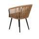 Πολυθρόνα Κήπου  LOFOI Μαύρο/Καφέ Αλουμίνιο/Rattan 60x62x81cm