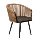 Πολυθρόνα Κήπου  LOFOI Μαύρο/Καφέ Αλουμίνιο/Rattan 60x62x81cm