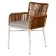Πολυθρόνα Κήπου  BLUENILE Λευκό/Καφέ Αλουμίνιο/Rattan 49x42x81cm