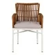 Πολυθρόνα Κήπου  BLUENILE Λευκό/Καφέ Αλουμίνιο/Rattan 49x42x81cm