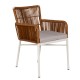Πολυθρόνα Κήπου  BLUENILE Λευκό/Καφέ Αλουμίνιο/Rattan 49x42x81cm