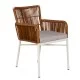 Πολυθρόνα Κήπου  BLUENILE Λευκό/Καφέ Αλουμίνιο/Rattan 49x42x81cm